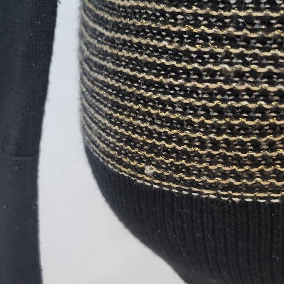 Ann Taylor Loft black gold metallic sweater size XS - Picture 5 of 8
